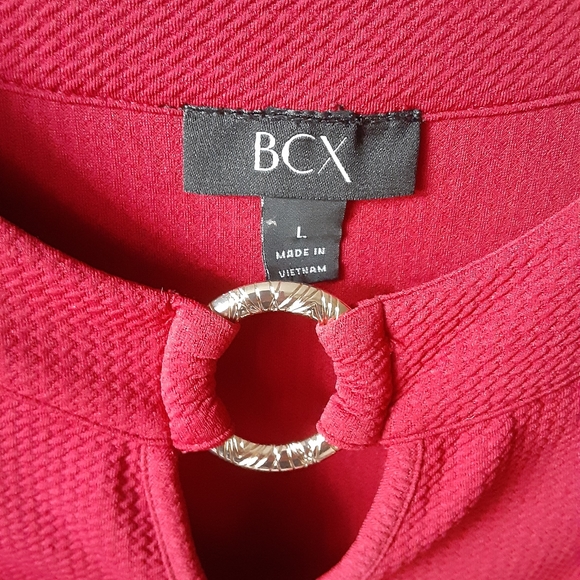 Sold!!!BCX Burgundy Peplum Top - Picture 4 of 8